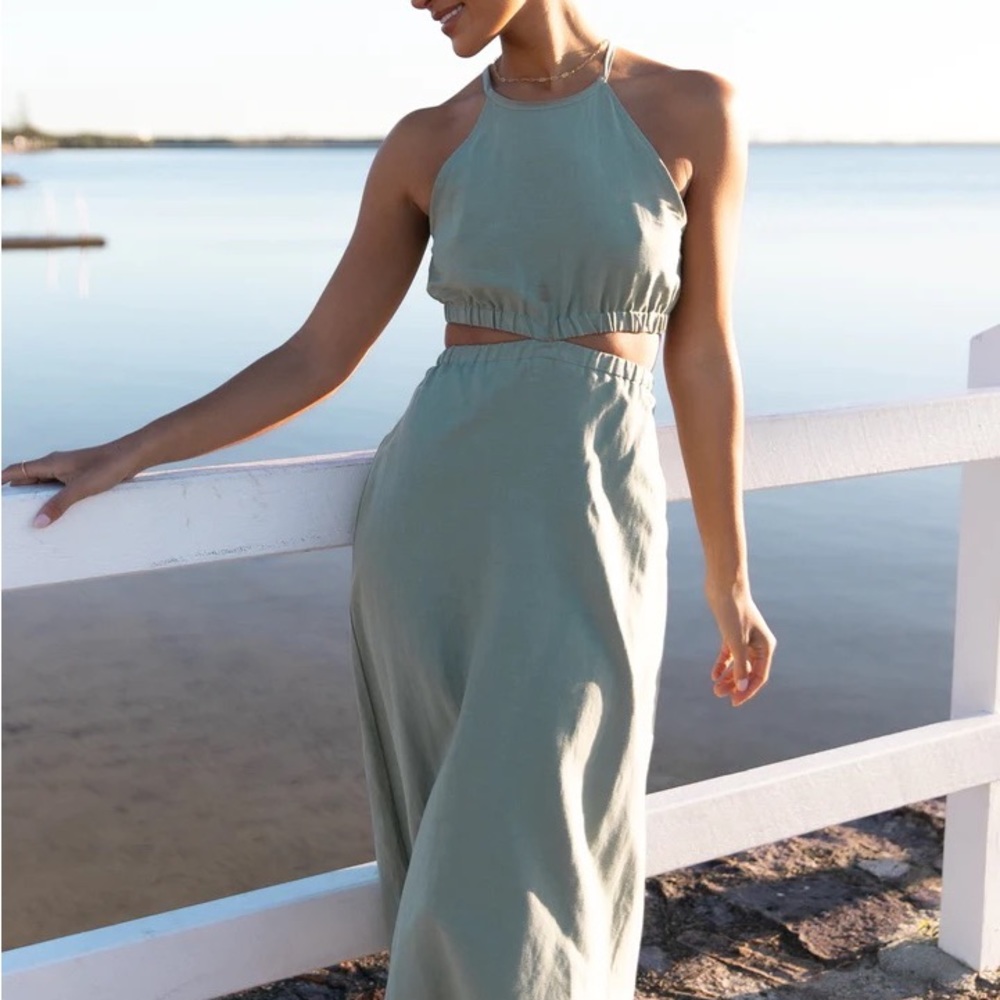 ELLIS CUT OUT TWO PIECE SET - SAGE